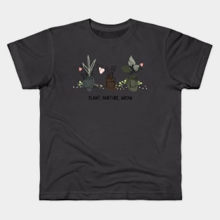 Plant Nurture Grow Line Art Kids T-Shirt